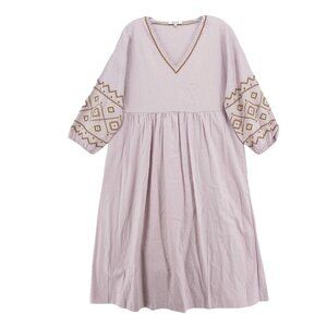 Elegant Lavender Embroidered Dress